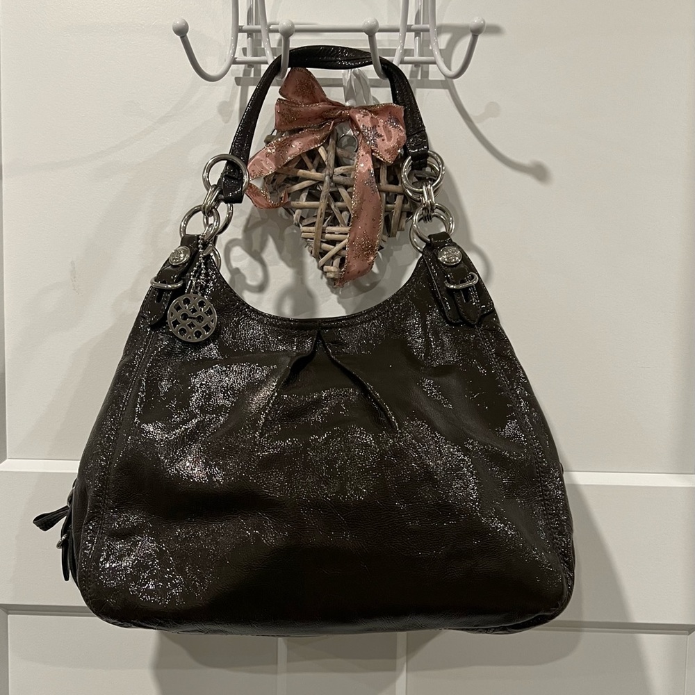 Coach Patent Leather Maggie Shoulder Bag EUC